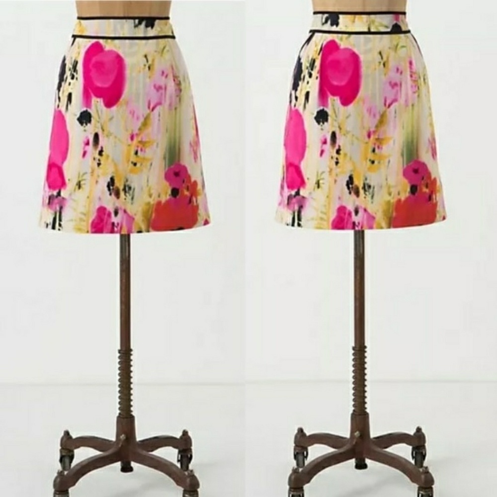 MINT Anthropologie Tabitha Rain Poppy Skirt